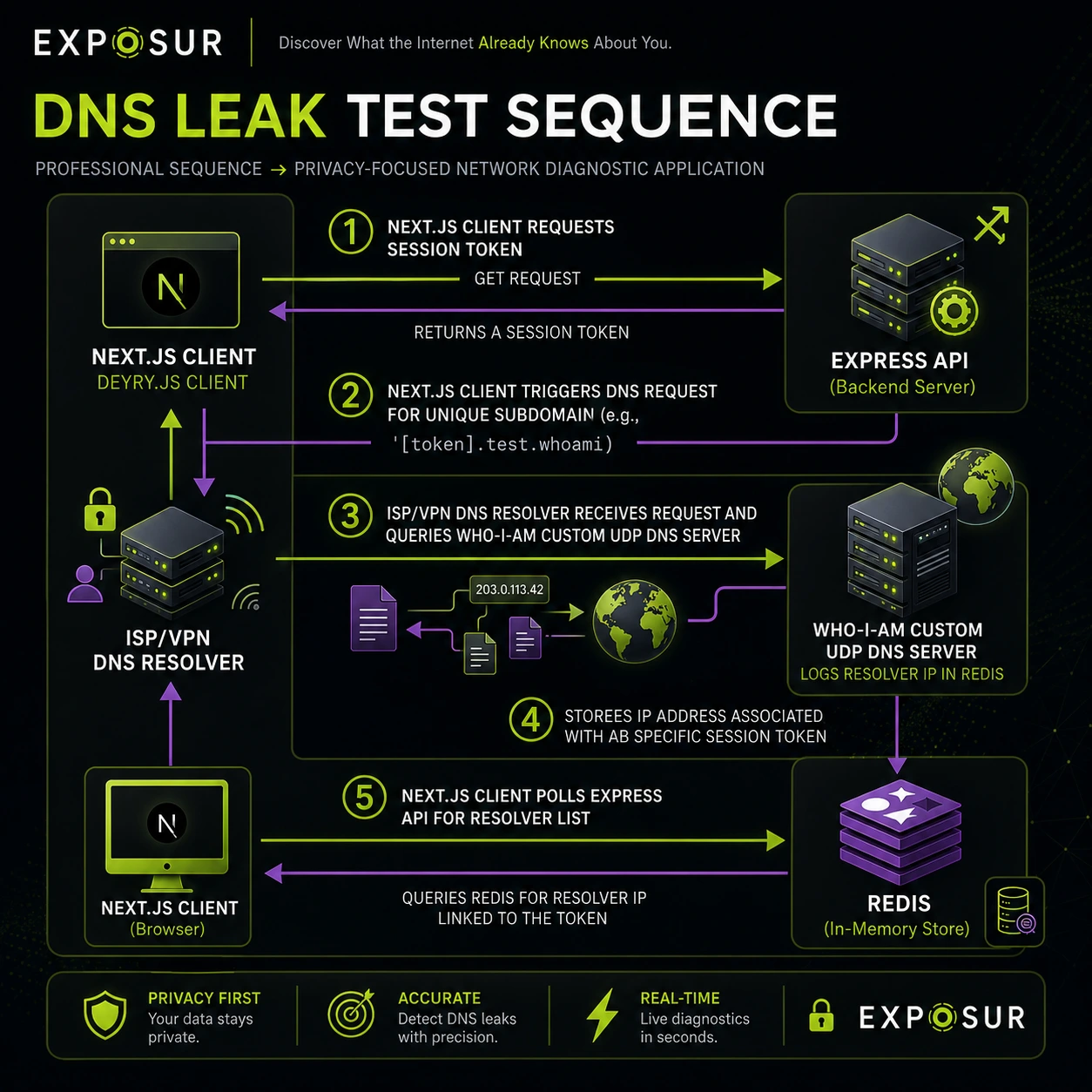DNS Leak Test Procedure Diagram